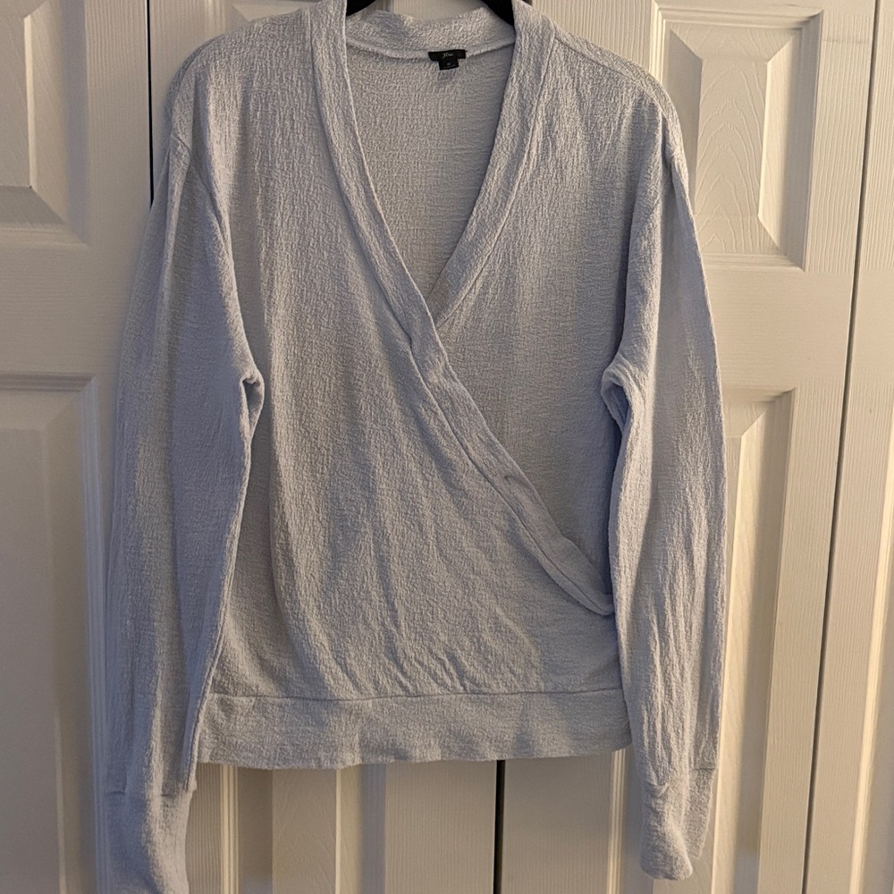 J. Crew Soft Blue Knit Top